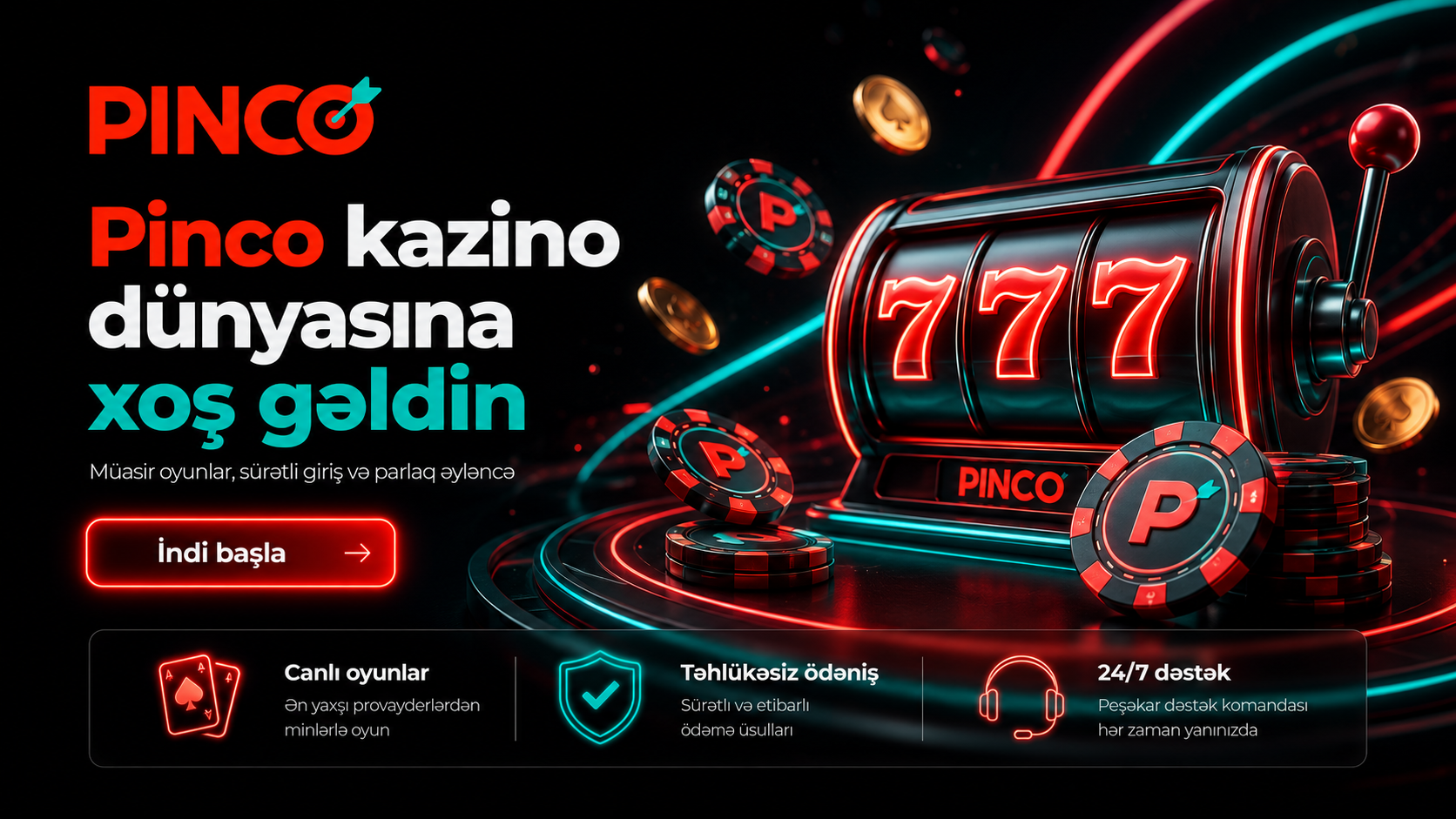 Pinco bonus və kazino banneri
